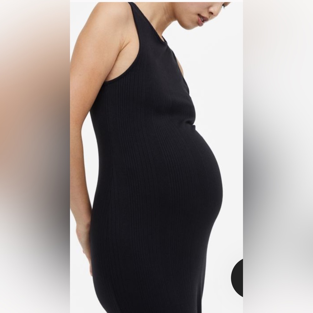 Black maternity max dress size xs h&m